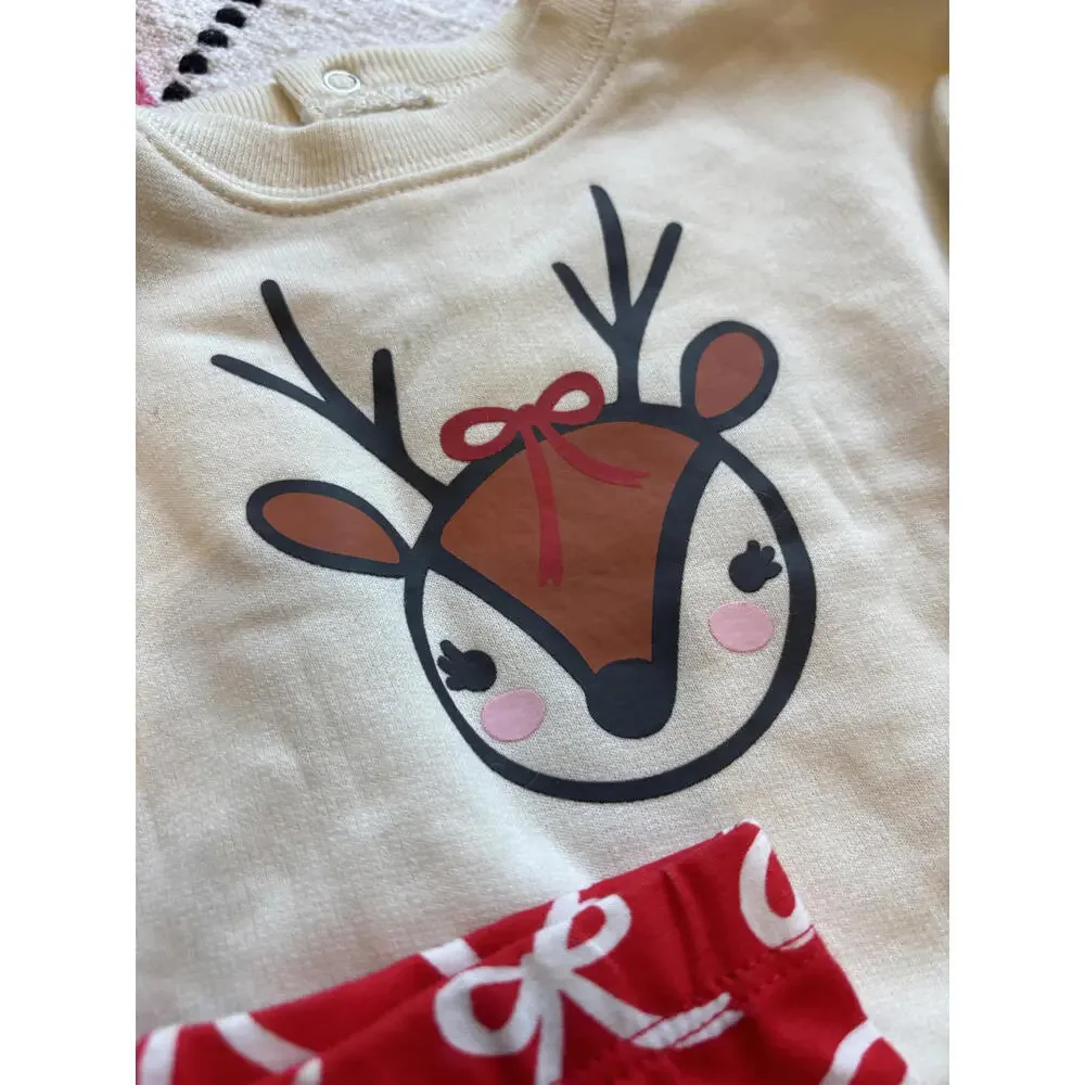 Cat and‎ Jack Baby Reindeer Outfit Set - Top and Leggings 0-3 months